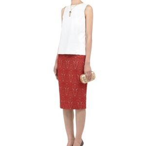 Tory Burch Jacquard Pencil Mid Length Skirt